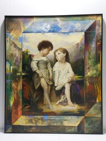 HAGOB GASPARIAN OIL ON CANVAS PAINTING: MEDITATION