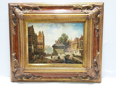 VINTAGE DUTCH STYLE OIL ON PANEL PAINTING