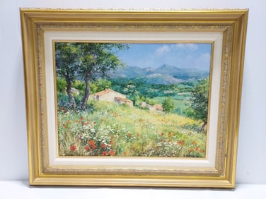 ROGER BOLZONELLO OIL ON CANVAS PAINTING: COQUELICO