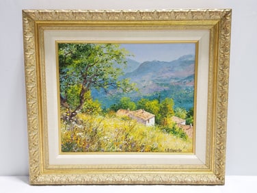 ROGER BOLZONELLO OIL ON CANVAS PAINTING: PAYSAGE