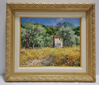 ROGER BOLZONELLO OIL ON CANVAS PAINTING: OLIVIERS