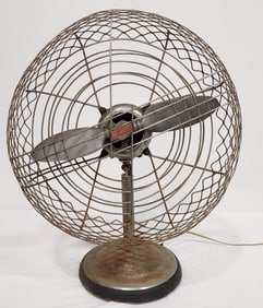 LARGE AIR CASTLE ART DECO TABLE FAN
