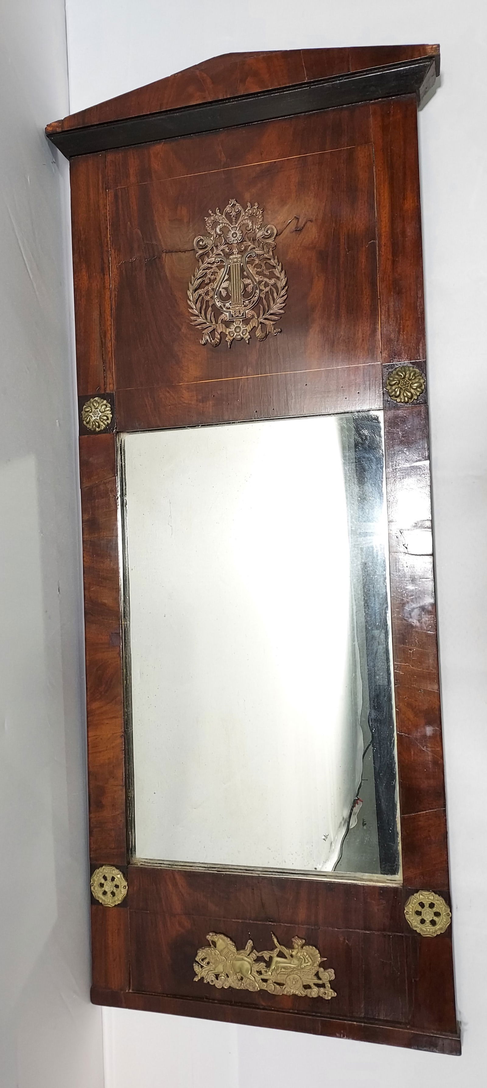 ANTIQUE NEOCLASSICAL LOUIS XVI MAHOGANY MIRROR (1 of 12)