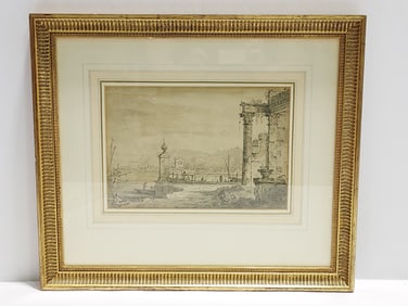 PEN & INK DRAWING BY K.I. PARKER, AFTER CANALETTO