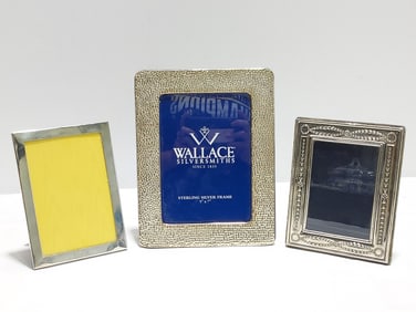 THREE STERLING SILVER PHOTO FRAMES