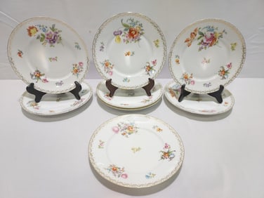 8 ROSENTHAL CONTINENTAL FLORAL DINNER PLATES