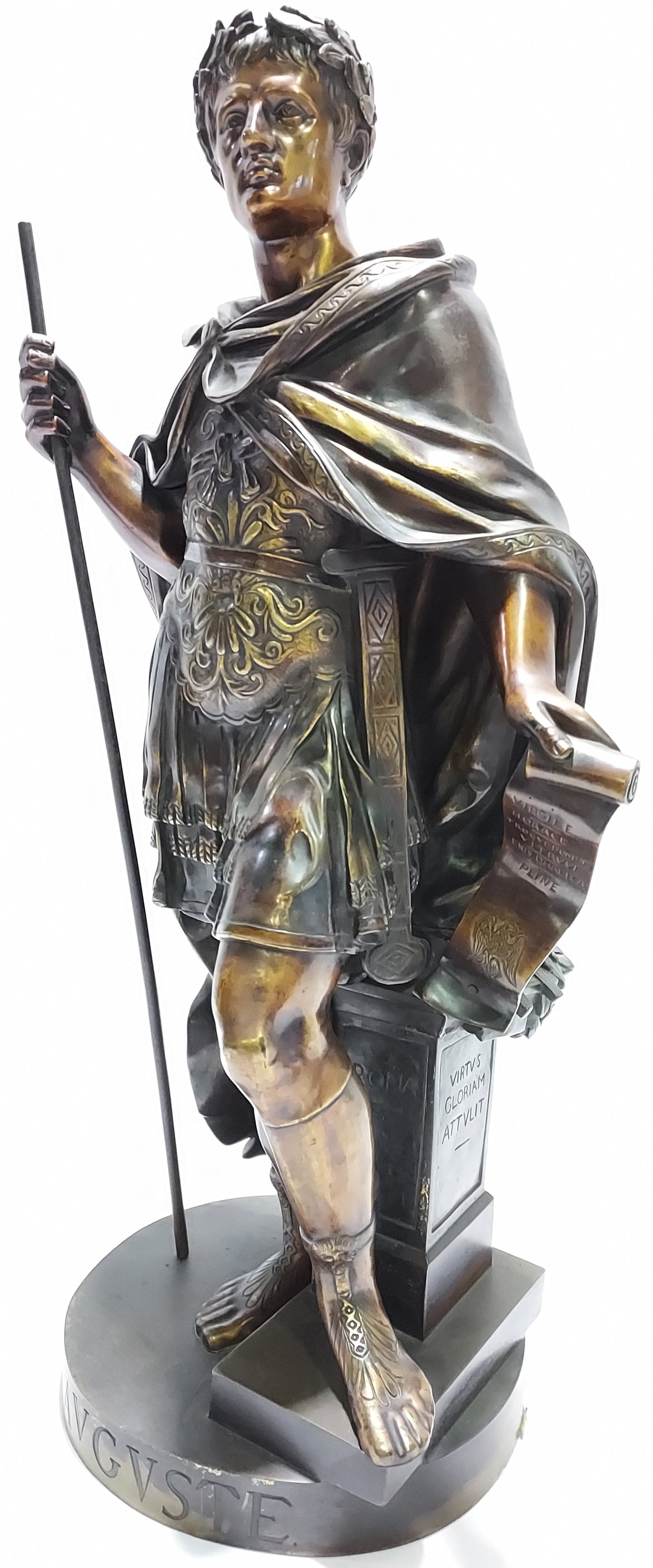 EARLY 19TH C BRONZE SCULPTURE, EMPEROR AUGUSTUS (1 of 11)