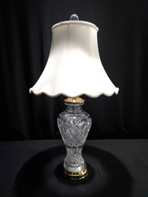 WATERFORD CRYSTAL & BRASS TABLE LAMP