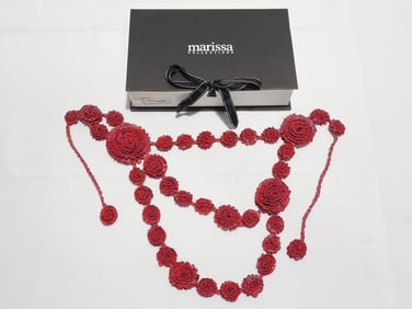 GFW - GRAZIA FORTUNA WARD RED FLOWER NECKLACE