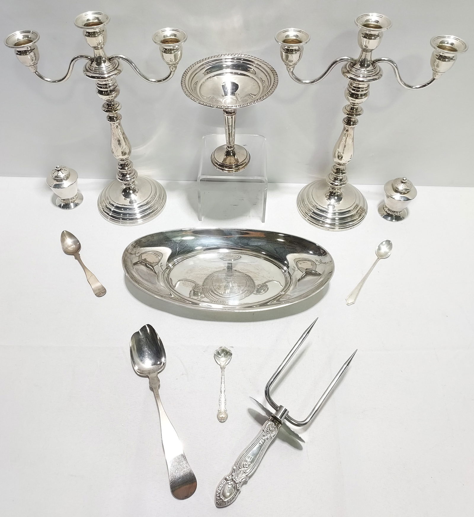 LOT ASSORTED STERLING SILVER TABLEWARES: 12+ TROY (1 of 20)