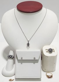 ASSORTED ESTATE JEWELRY: 10K, 14K, ETC. 7 pcs