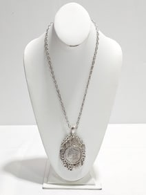 MORGAN DOLLAR PENDANT IN A STERLING FRAME W CHAIN