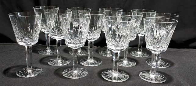 TWELVE WATERFORD "LISMORE" CRYSTAL CLARET WINES