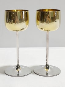 PAIR TIFFANY & CO GOLD WASH STERLING SILVER STEMS