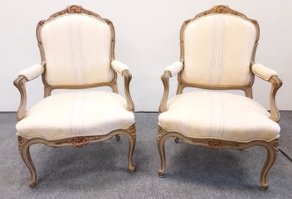 PAIR PETITE LOUIS XV PERIOD FAUTEUILS ARMCHAIRS