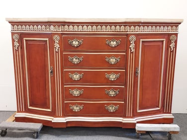 BERNHARDT "EMBASSY ROW" MARBLE TOP CREDENZA BUFFET