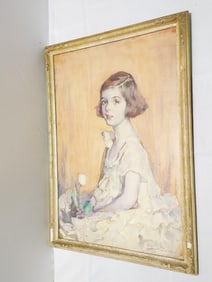 ELINOR BARNARD WATERCOLOR ON PAPER, YOUNG GIRL