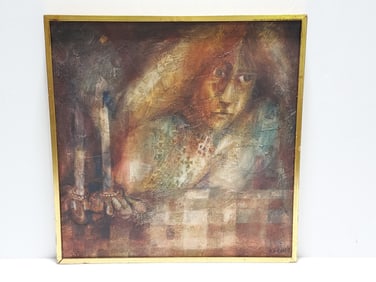 VINTAGE OIL ON CANVAS PAINTING SIGNED "A SHAMIR"
