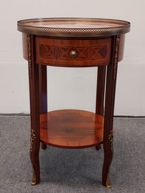 ITALIAN LOUIS XVI STYLE PARQUETRY INLAID SIDE TABL