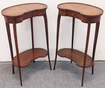 PAIR LOUIS XV KIDNEY BEAN SHAPED OCCASIONAL TABLES