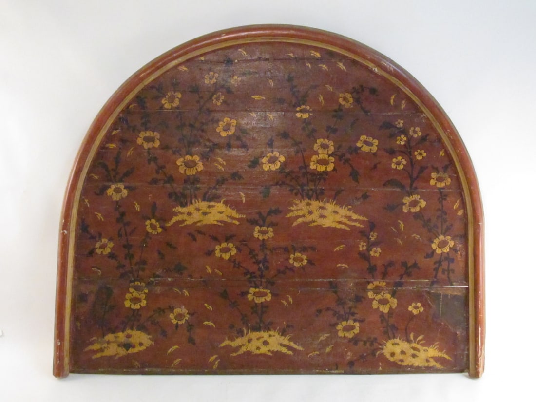ANTIQUE HAND PAINTED ARCHED HEADBOARD (1 of 7)