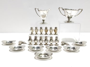 ESTATE STERLING SILVER: SHAKERS CREAMER SUGAR 14T+