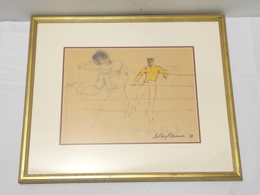 LEROY NEIMAN MUHAMMAD ALI SKETCH