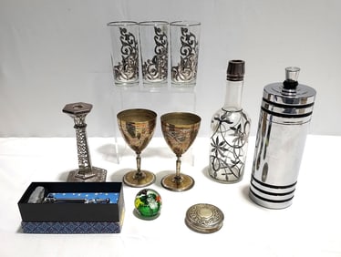 SMALL ESTATE LOT: SILVER DEPOSIT, METALWARE, ETC.