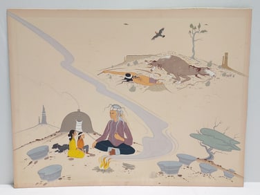ROBERT CHEE ORIGINAL GOUACHE PAINTING ON BOARD