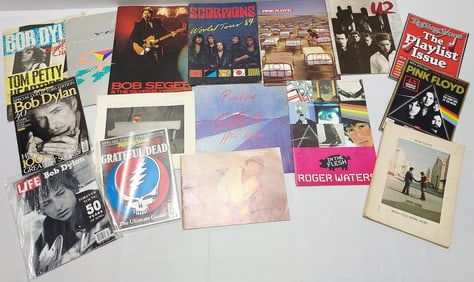 16 VINTAGE ROCK CONCERT PROGRAMS MAGAZINES, SIGNED
