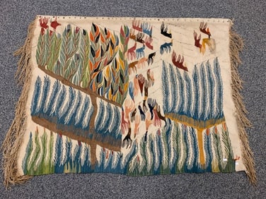 EGYPTIAN KILIM WOOL TAPESTRY, ANIMAL HERD, 20TH C.