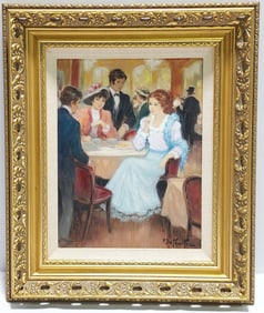PIERRE EUGENE DUTEURTRE OIL ON CANVAS PAINTING