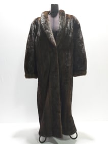 R. DONALD DARK BROWN FULL LENGTH MINK FUR COAT