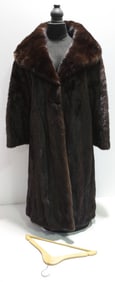 THE MINERVA COLLECTION BROWN MINK FUR COAT