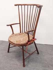 VINTAGE LARGE SPINDLE BACK CARVED WOOD CHAIR
