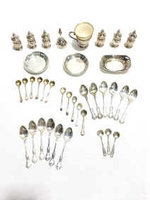 STERLING SILVER SALT SPOONS, SHAKERS & MORE 9.9 Tr