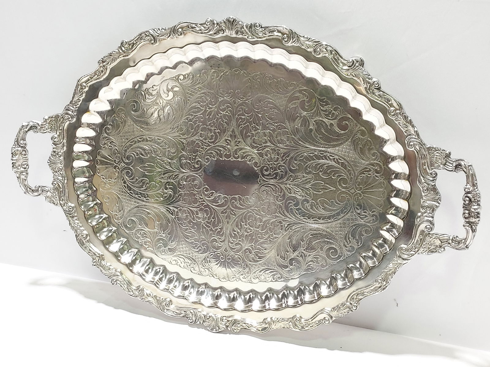 H196 A two-handled silverplate tray (1 of 8)