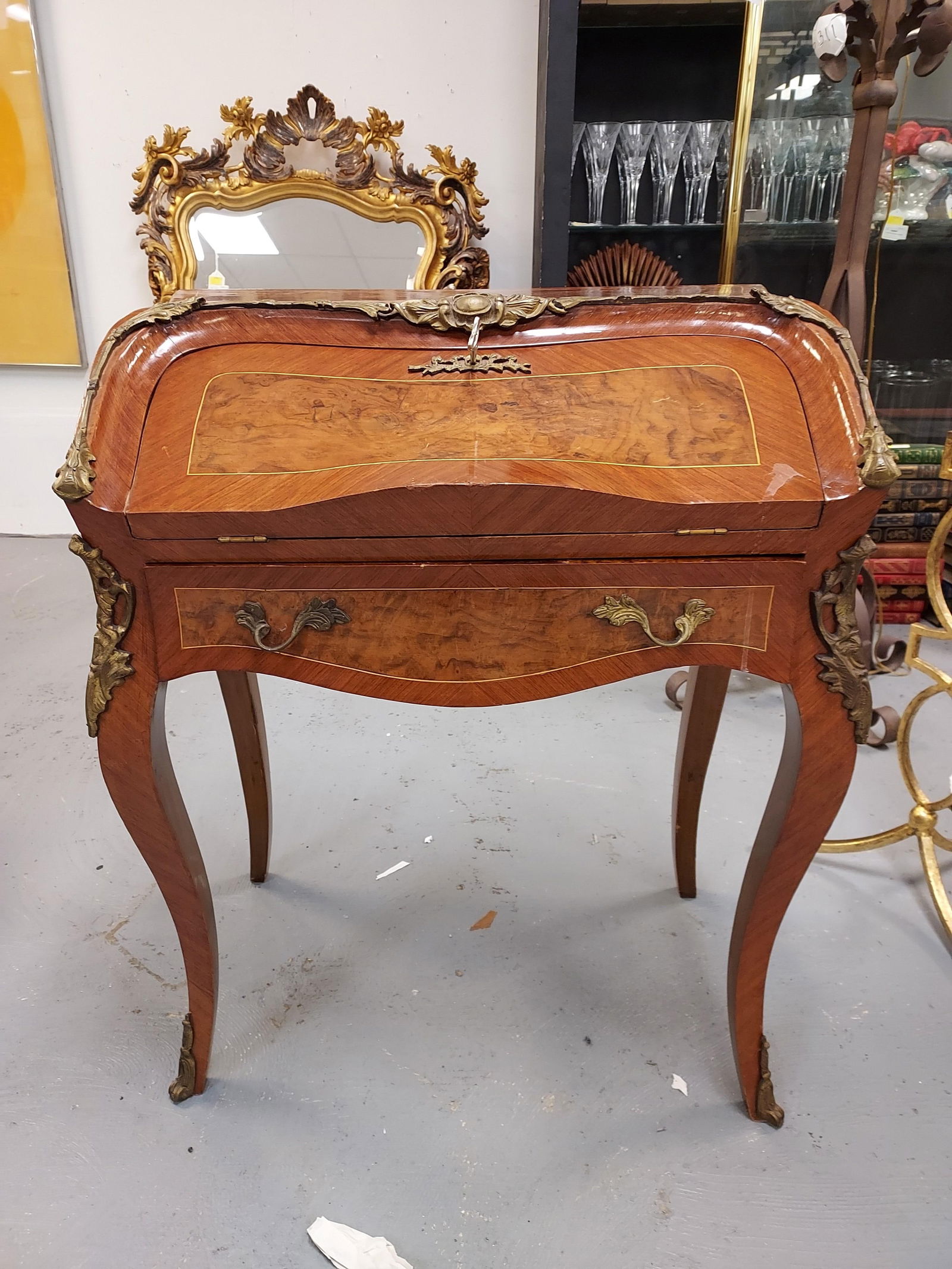 H449 French Louis XV style slant front writing des (1 of 10)