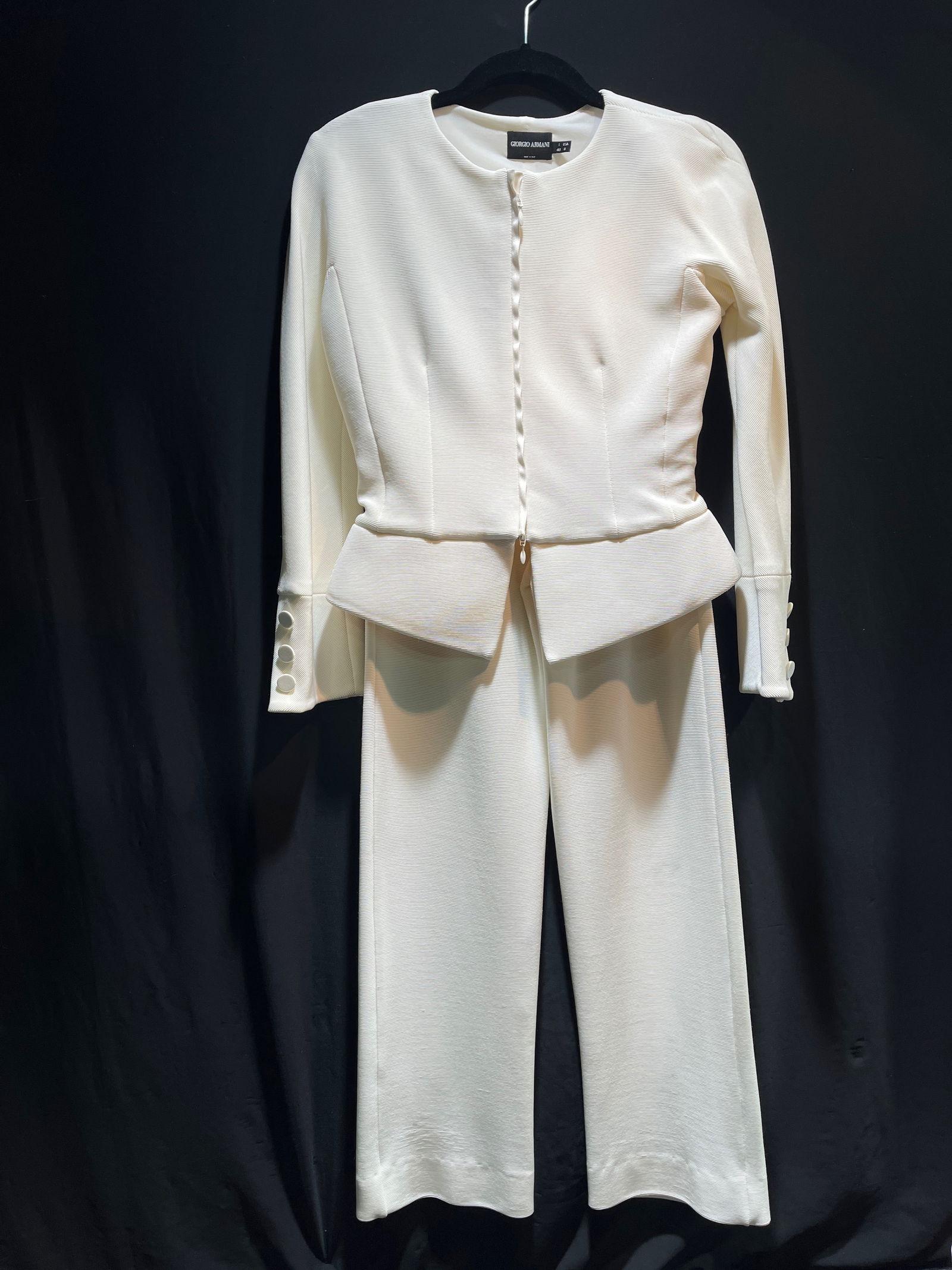 H893 Armani pantsuit, peplum style short jacket (1 of 3)