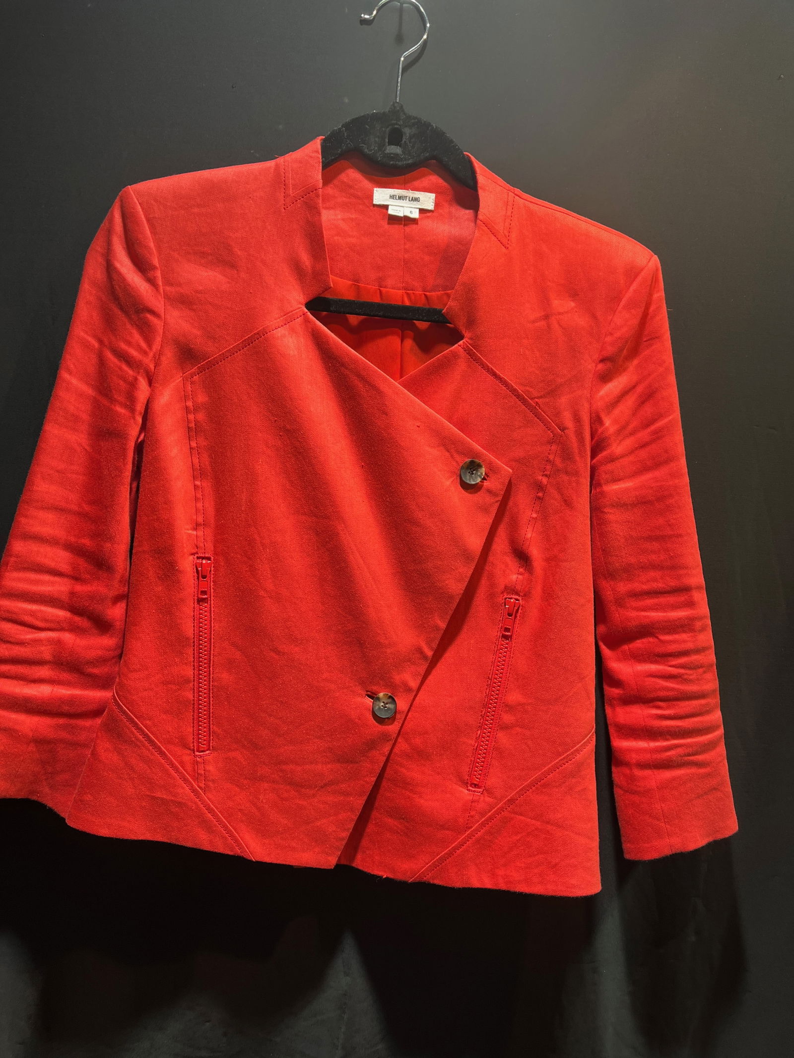 H27 Helmut Lang coral cotton canvas jacket (1 of 6)