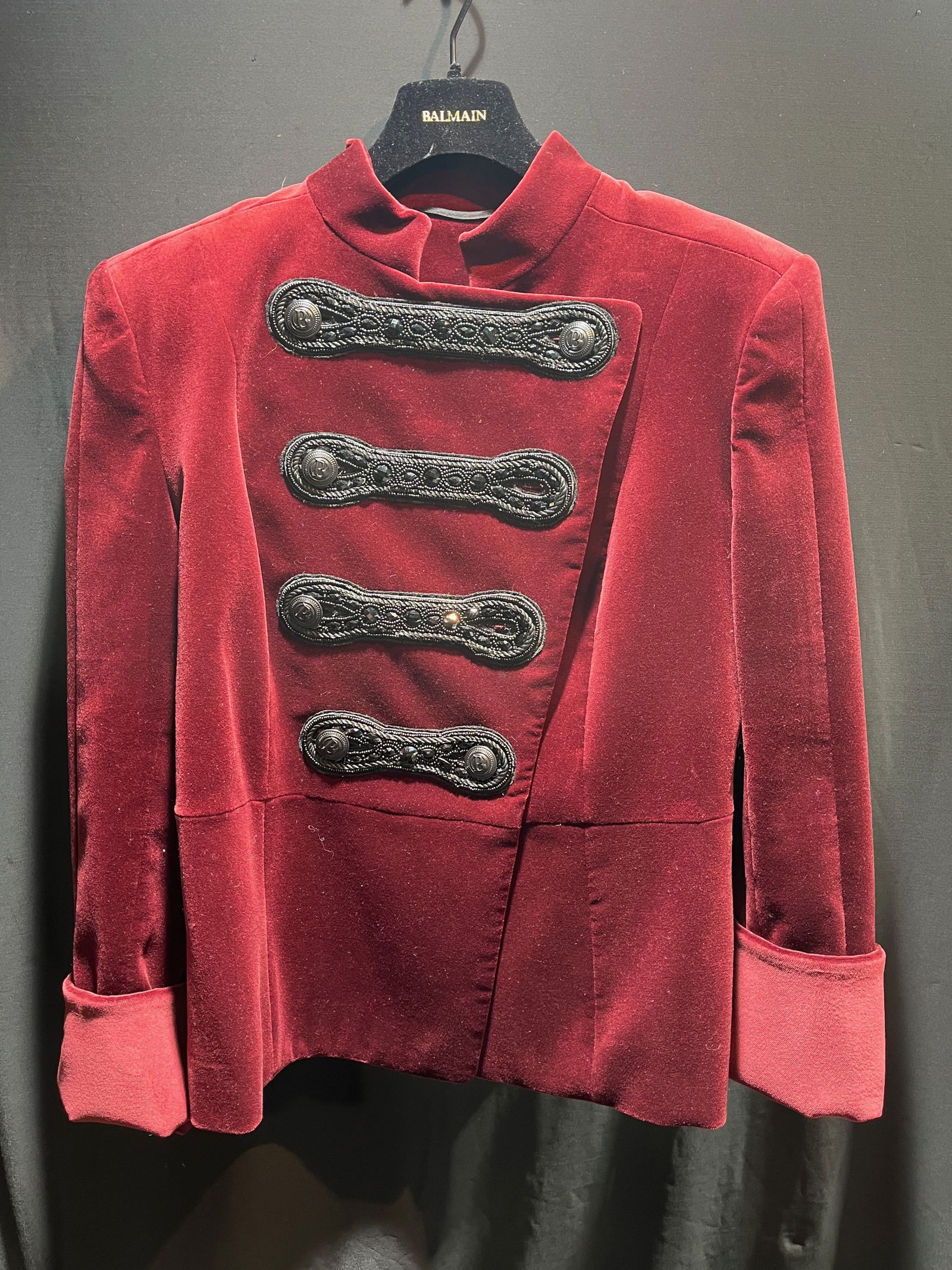 H3010 Balmain velvet jacket with beaded accents (1 of 9)