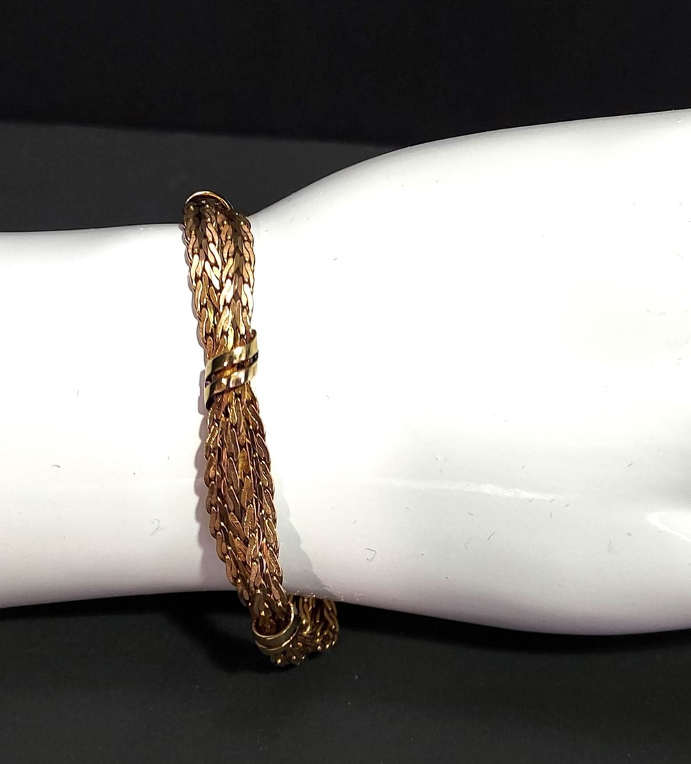 HJ148 14k yellow gold braided bracelet (1 of 7)