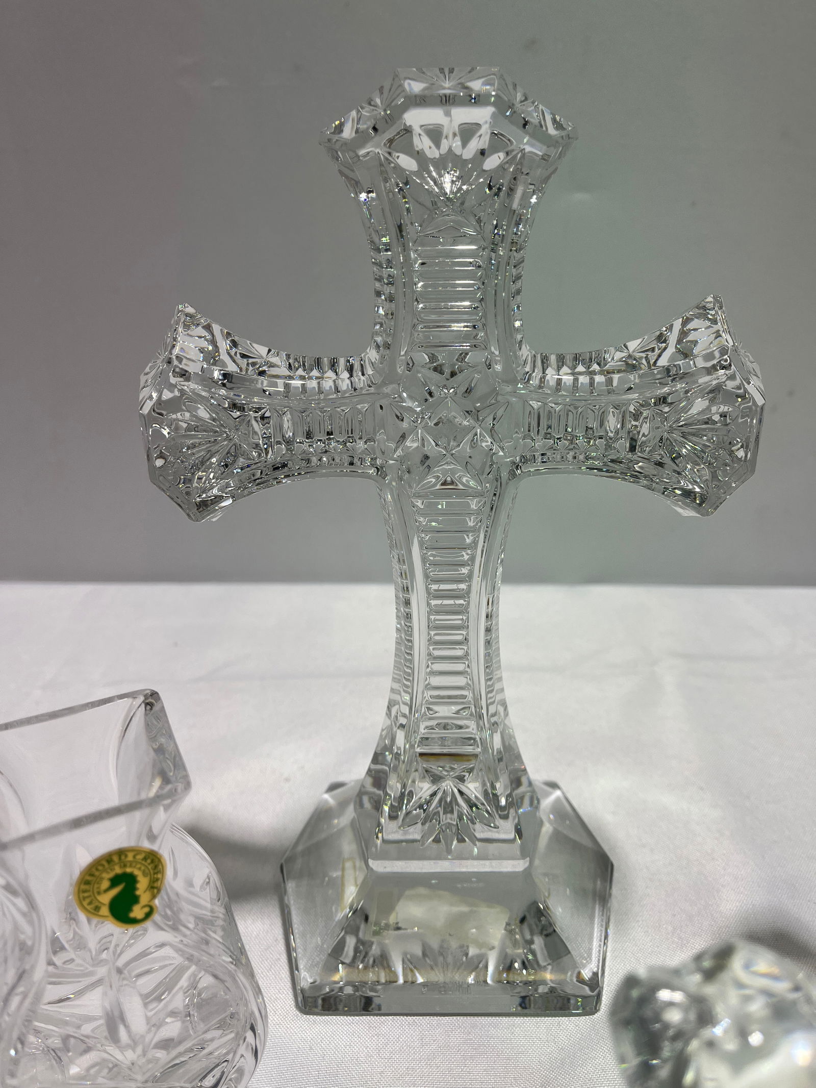 H923 Waterford Crystal Cross, 2 Cats, 4 Vases, (1 of 4)