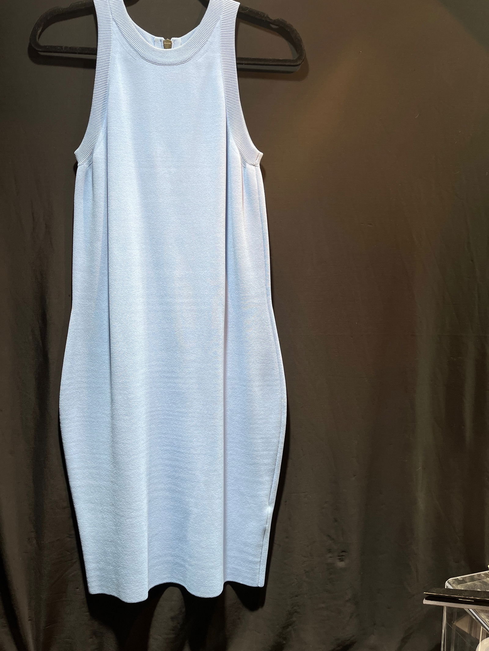 H866 Gucci blue knit sleeveless sweater dress (1 of 5)