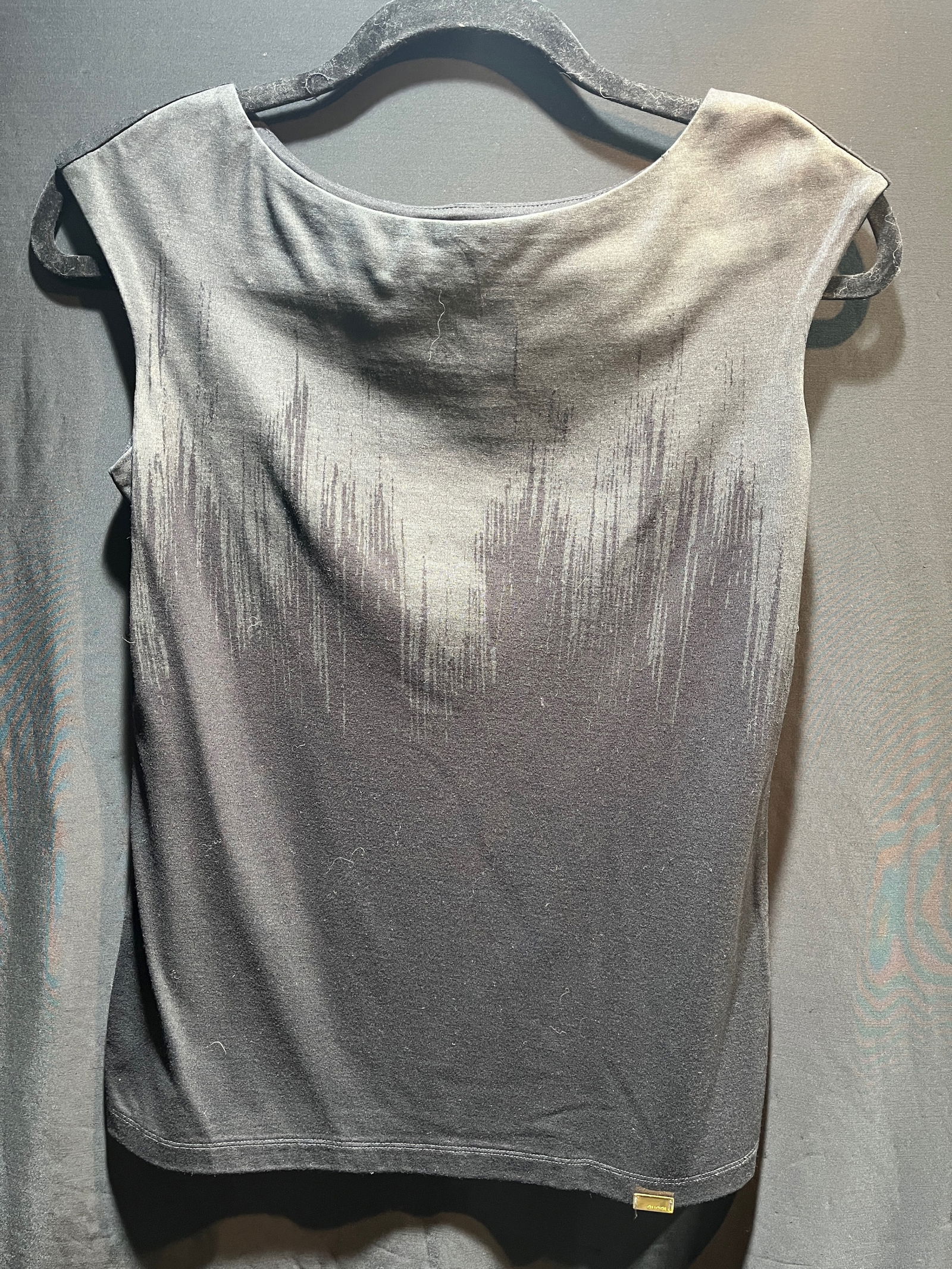 H867 Gucci sleeveless black boat neck knit top (1 of 6)