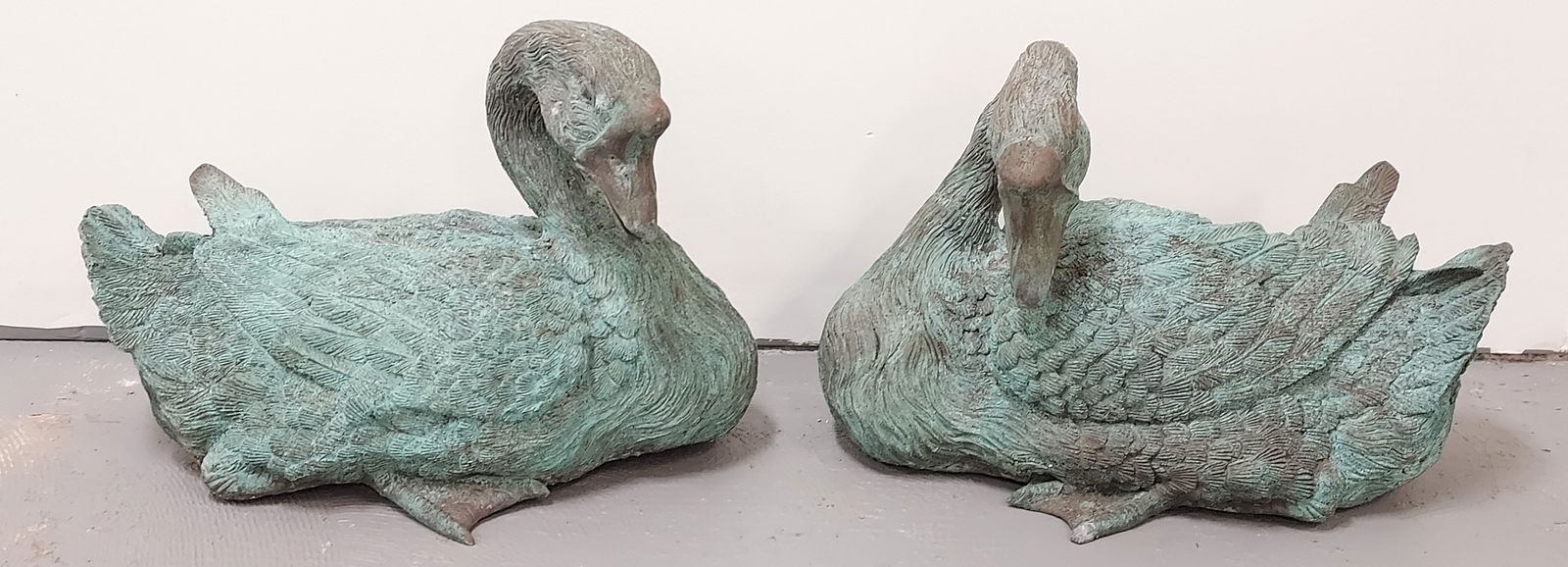 H1269 Two Bronze Duck Garden Sculptures (1 of 8)