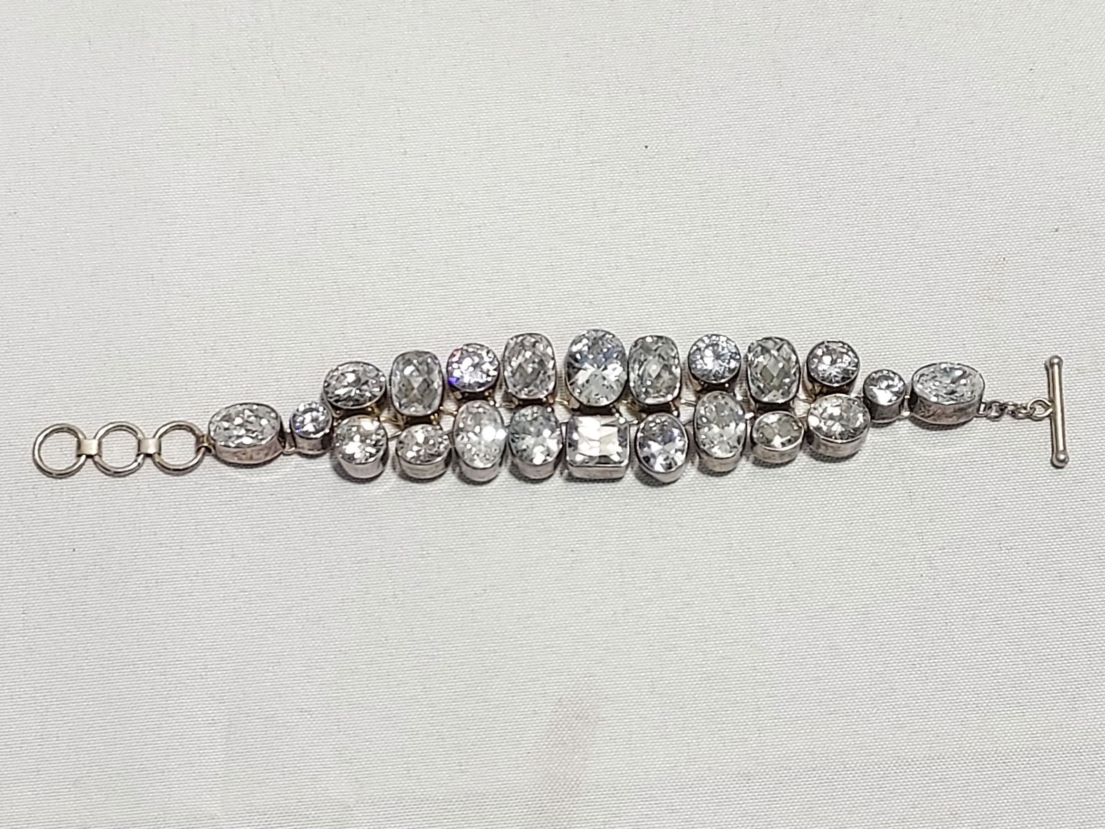 H520 Sterling silver and white rhinestone bracelet (1 of 6)
