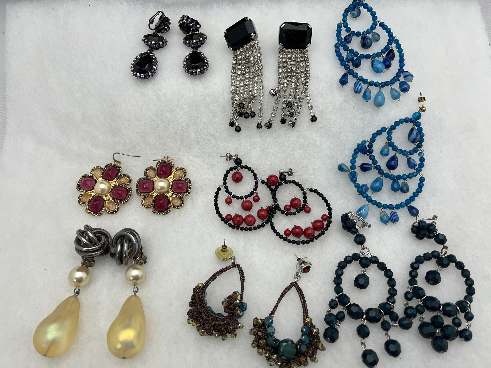 H629 9 pr signed & unsigned costume earrings (1 of 5)