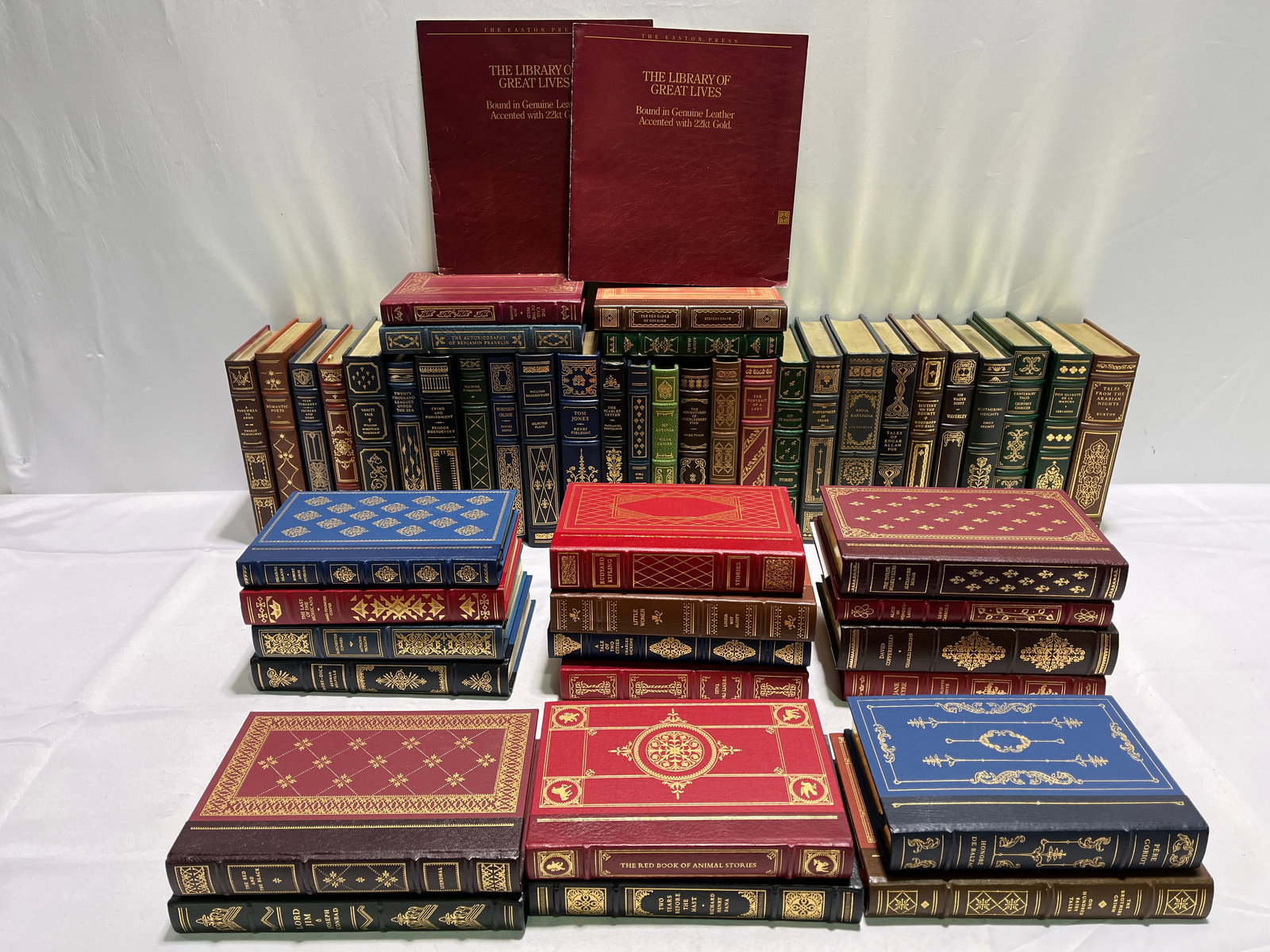 H 1555 48 Franklin Library leather bound books (1 of 13)