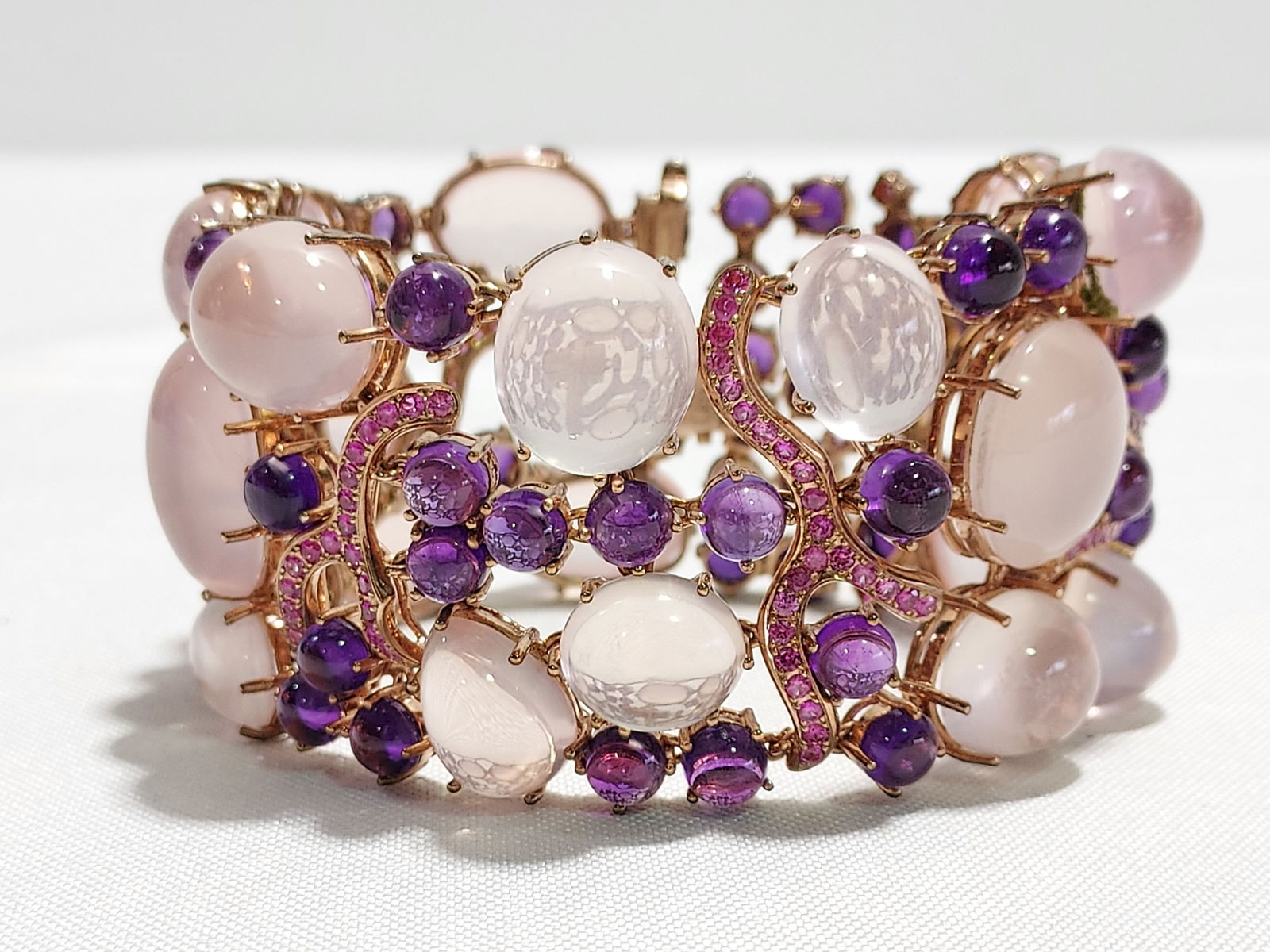HJ293 Amethyst & rose quartz bracelet (1 of 8)